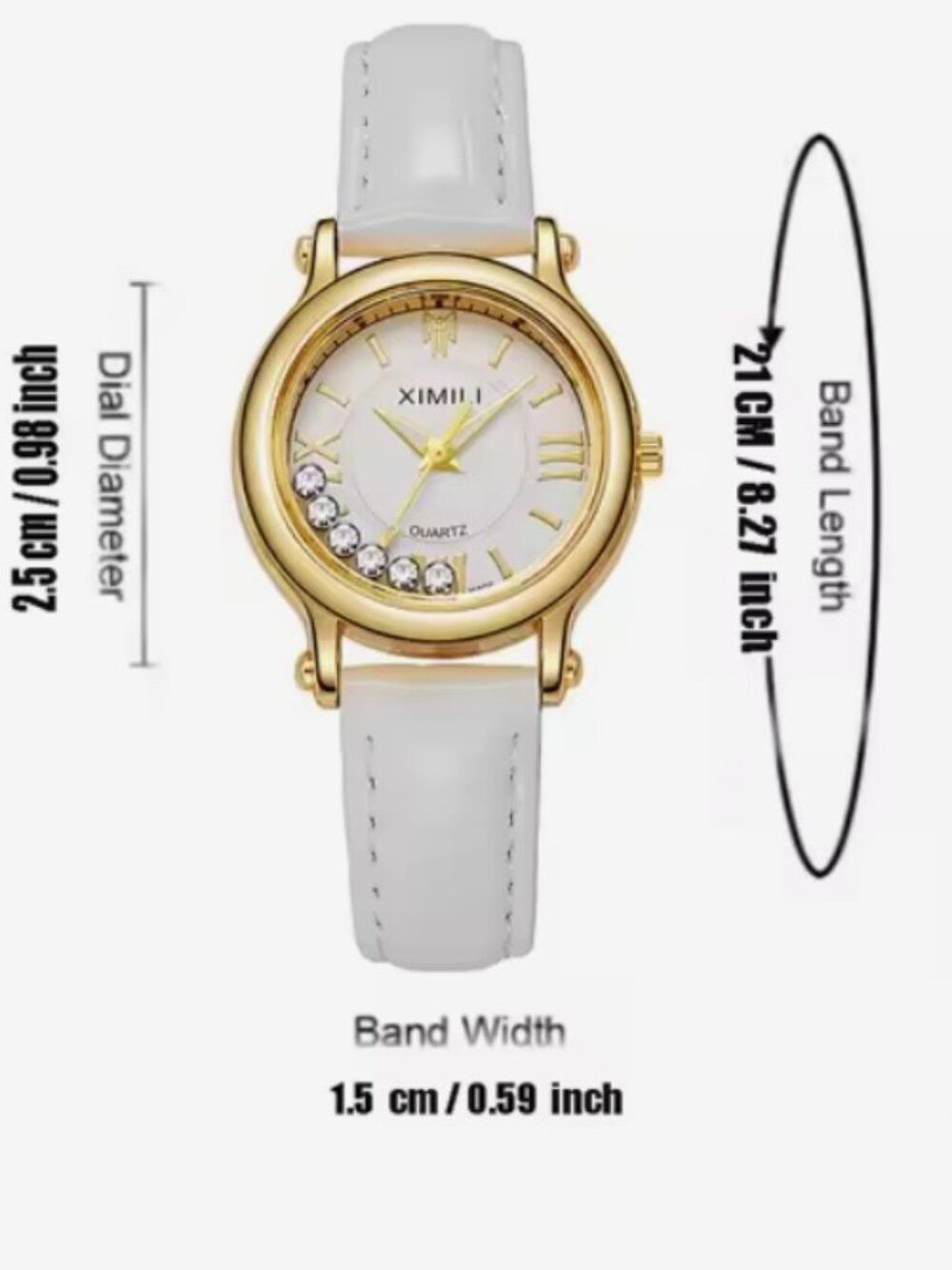 Chopard-Styling Ladies Floating Diamonds 25mm Wristwatch - Picture 5 of 5